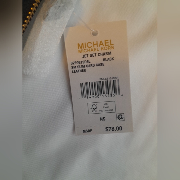 Michael Kors Slim Black Leather Card Holder/With Keyring/Zipper Pouch🌸 - Picture 4 of 10